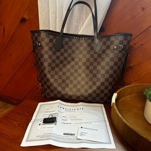Authentic 2020 Louis Vuitton Neverfull MM Damier Ebene